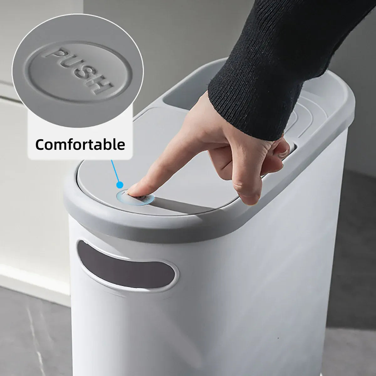 Simple Garbage Can with Lid Household Clamped Plastic Bucket Flip Lid Kitchen