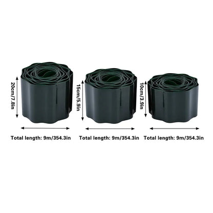 Green Garden Landscape Edging Border Flexible Lawn Fence Roll Outdoor Decor - 10cm