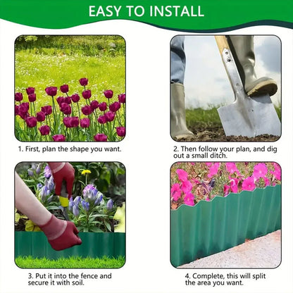 Green Garden Landscape Edging Border Flexible Lawn Fence Roll Outdoor Decor - 10cm