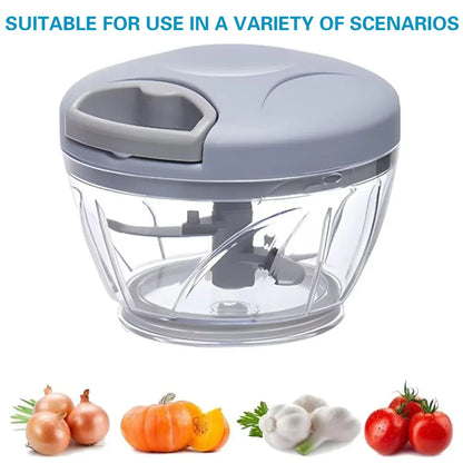 500ml Manual Meat Mincer Garlic Chopper Rotate Garlic Press Crusher Vegetable - Green