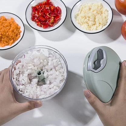 900ml Manual Meat Mincer Garlic Chopper Rotate Garlic Press Crusher Meat Grinder - Green