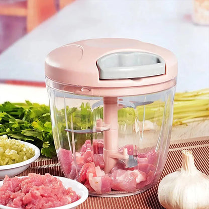 900ml Manual Meat Mincer Garlic Chopper Rotate Garlic Press Crusher Meat Grinder - Green