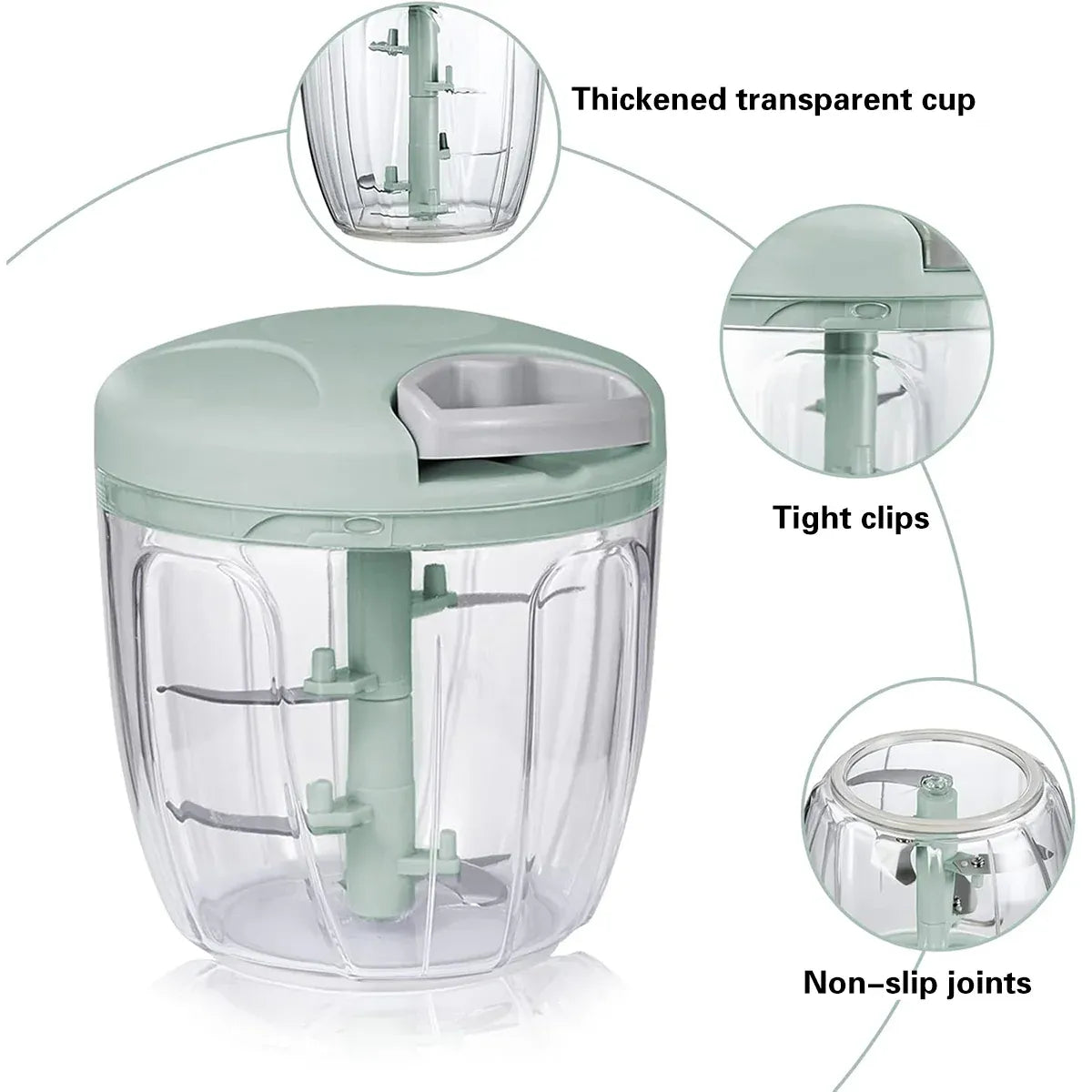 900ml Manual Meat Mincer Garlic Chopper Rotate Garlic Press Crusher Meat Grinder - Pink
