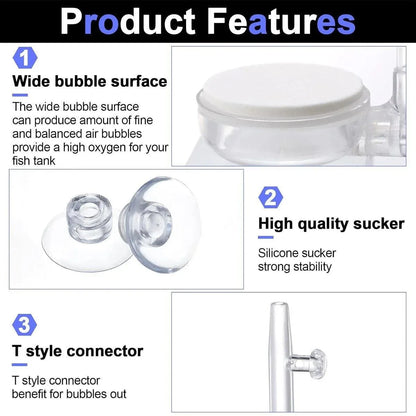 Quiet Bubble Stone Aerator Head Fish Tank Oxygen Pump Nano Air Disc Atomizer - Diameter 35MM