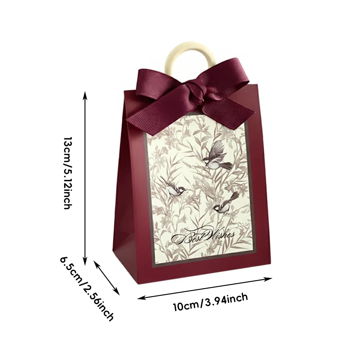 50PCS Gift Bags 3 Colours Aesthetic French Forest Theme Party Packing Bags - Champagne