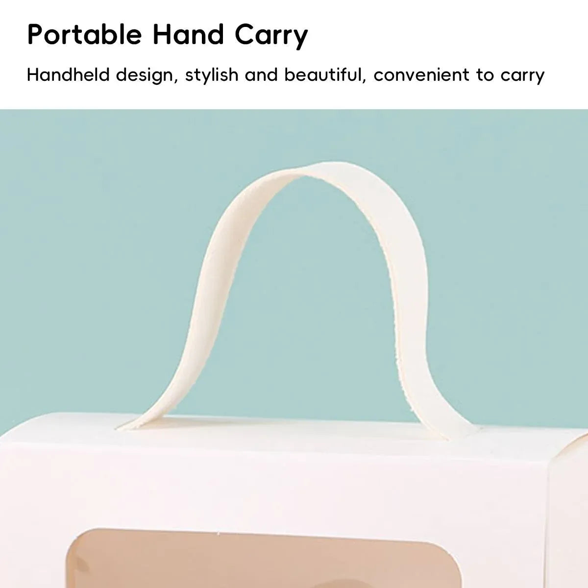 25Pcs Creative Window Gift Box Handle Cardboard Packaging Party Retail Box - Kraft