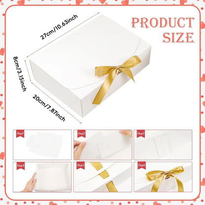 20 Pcs Holiday Party Gift Boxes Festive Packaging Box Set Foldable Kraft White - White