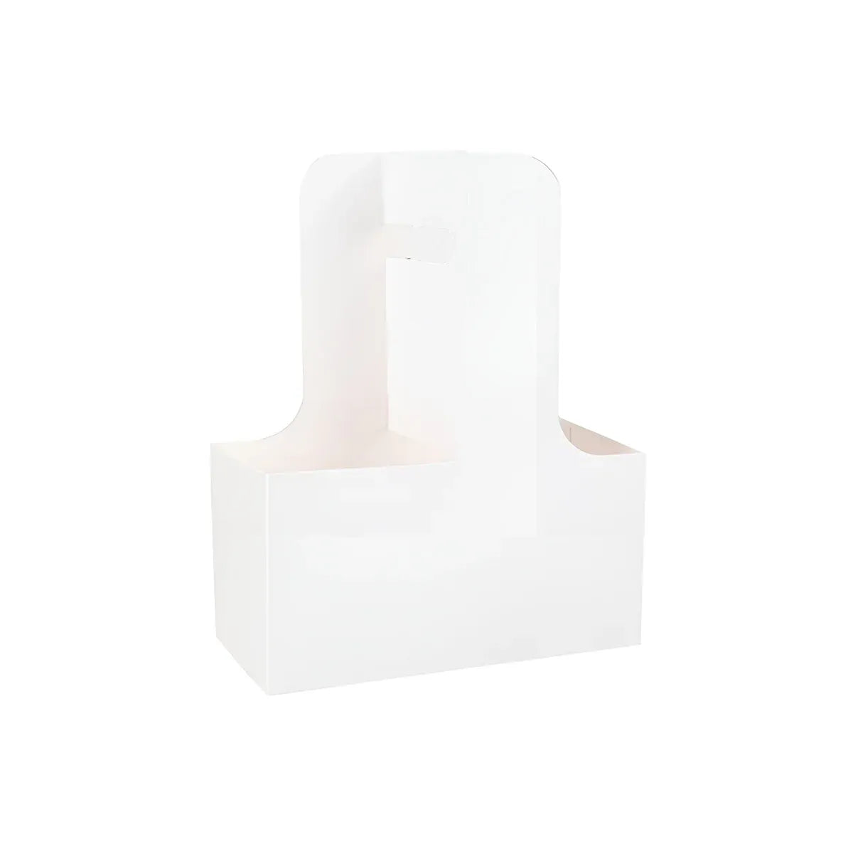 50PCS Handheld Double Cup Holder Sturdy Portable for Coffee Beverages Takeaway - White