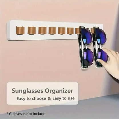 Wall Mount Glasses Storage Rack for Sunglasses Organizer Home Display Rack - White