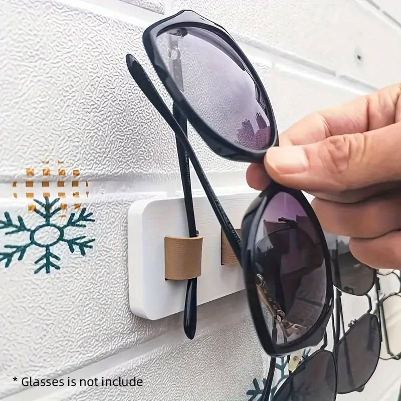 Wall Mount Glasses Storage Rack for Sunglasses Organizer Home Display Rack - White