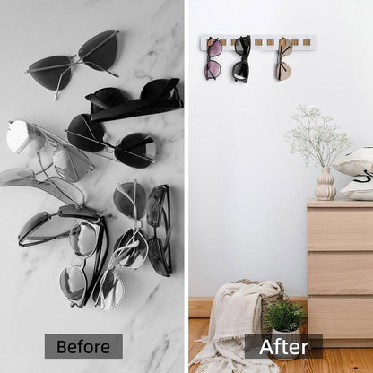 Wall Mount Glasses Storage Rack for Sunglasses Organizer Home Display Rack - White