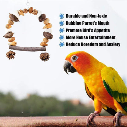 Parrot Chew Toy For Training Climbing Grinding Teeth Relief Durable Bird Toy - Pine Cones