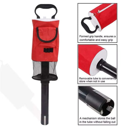 Golf Mesh Ball Pickup Tube Golf Accessories Portable Golf Ball Retriever Tool - Black