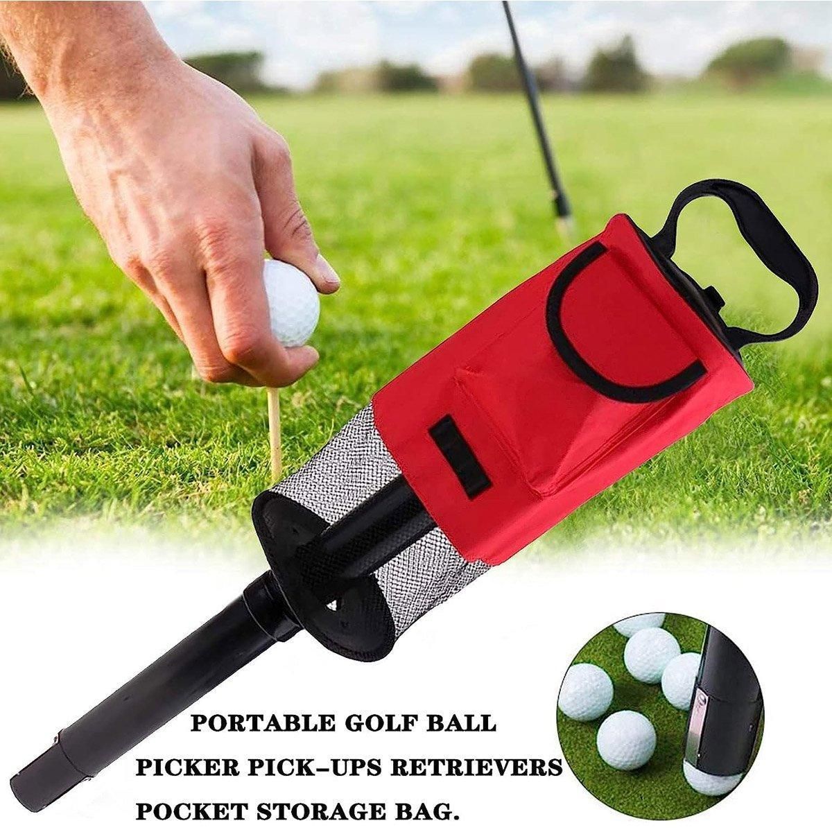 Golf Mesh Ball Pickup Tube Golf Accessories Portable Golf Ball Retriever Tool - Blue