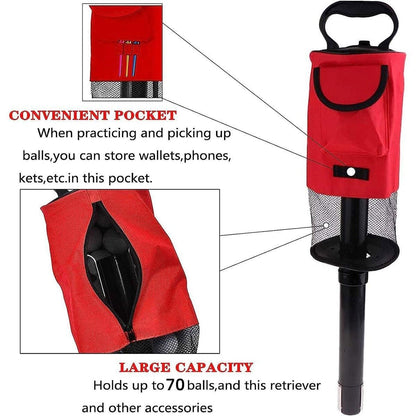 Golf Mesh Ball Pickup Tube Golf Accessories Portable Golf Ball Retriever Tool - Blue