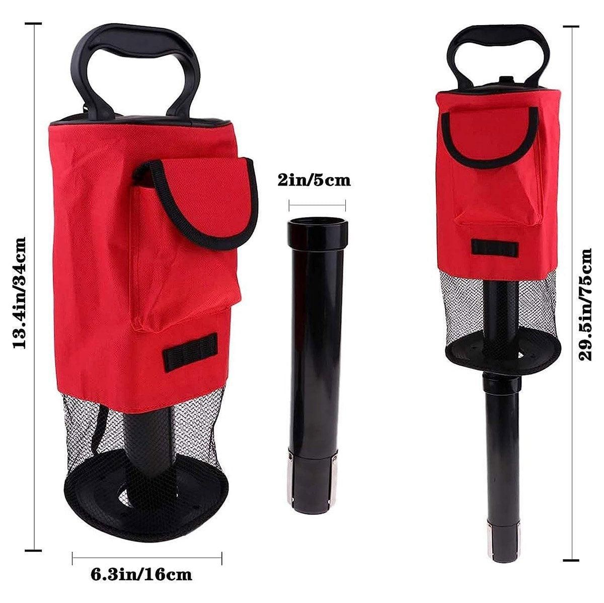 Golf Mesh Ball Pickup Tube Golf Accessories Portable Golf Ball Retriever Tool - Red