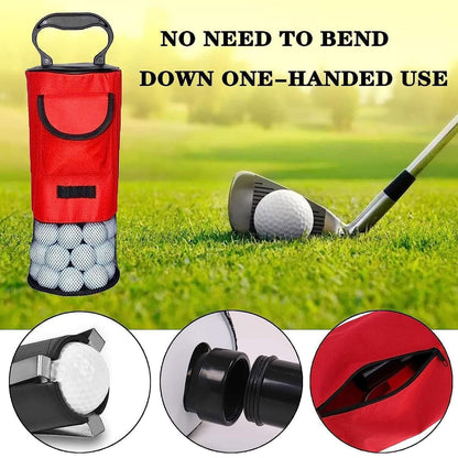 Golf Mesh Ball Pickup Tube Golf Accessories Portable Golf Ball Retriever Tool - Red