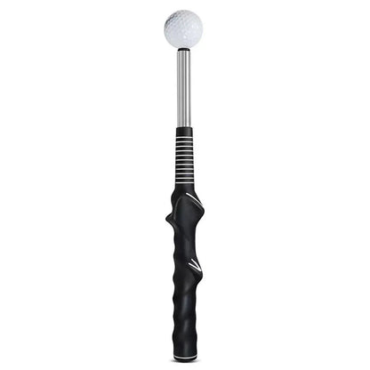 Golf Swing Training Aid Telescopic Impact Sound Stick Exercise Tool for Practice - Black