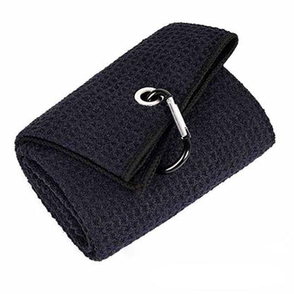 Golf Towel Waffle Cotton Sports Cleaning Cloth with Carabiner Clip