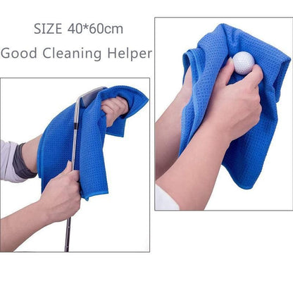 Golf Towel Waffle Cotton Sports Cleaning Cloth with Carabiner Clip