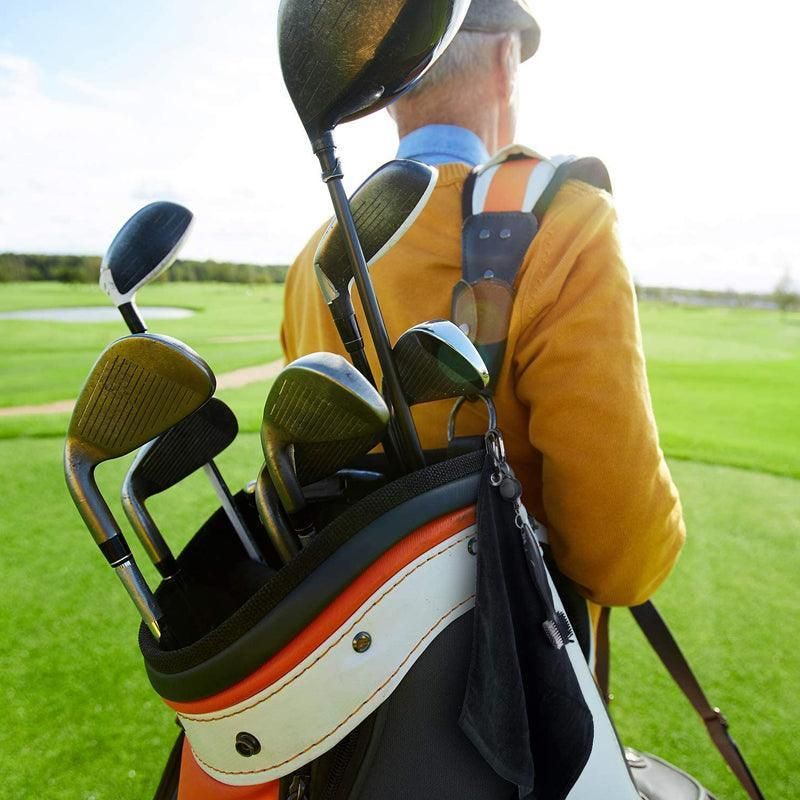 Golf Towel Waffle Cotton Sports Cleaning Cloth with Carabiner Clip