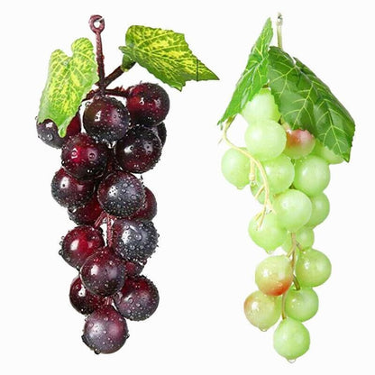 10Pcs Lifelike Artificial Grapes Decorative Fake Fruit for Weddings & Decor - Green