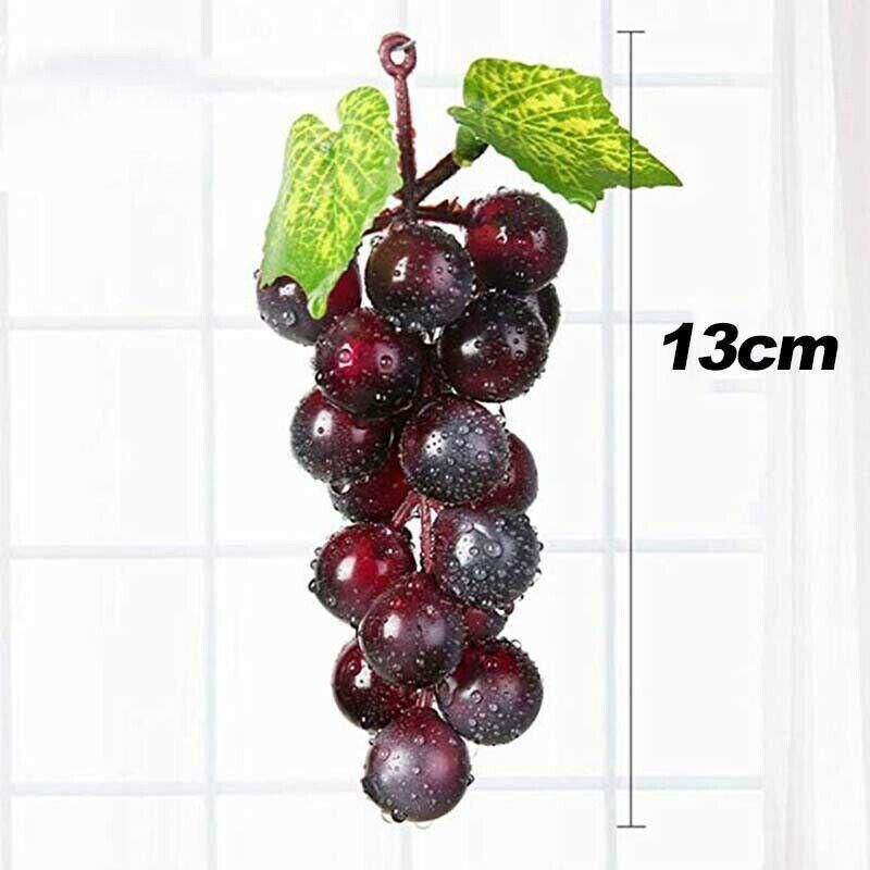 10Pcs Lifelike Artificial Grapes Decorative Fake Fruit for Weddings & Decor - Green