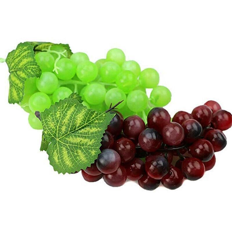 10Pcs Lifelike Artificial Grapes Decorative Fake Fruit for Weddings & Decor - Green