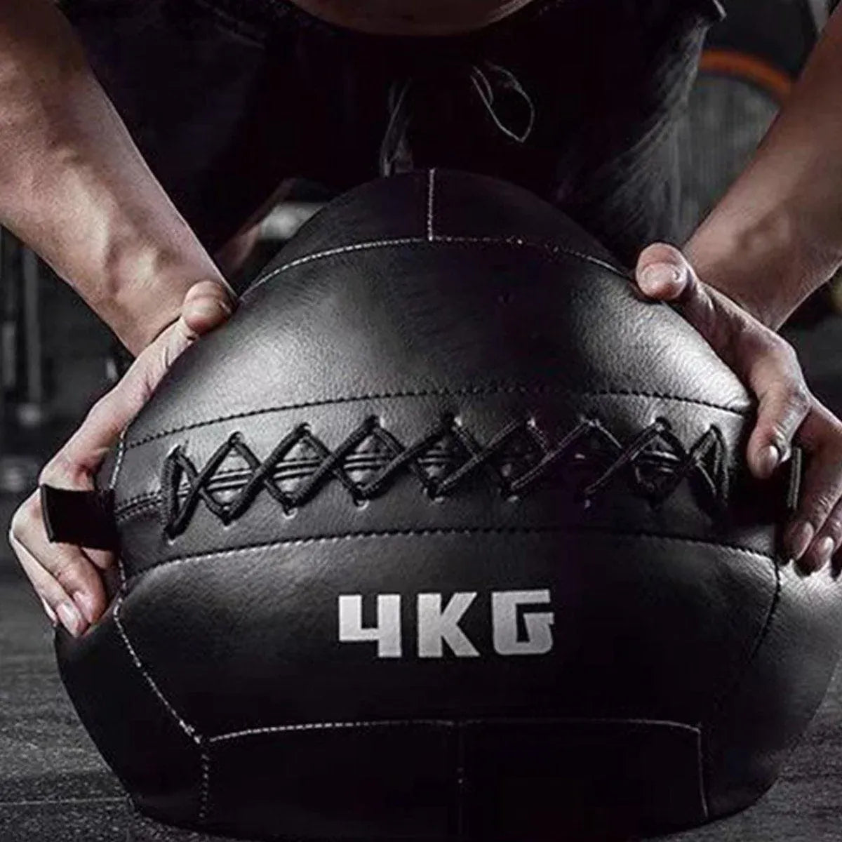 Non-Elastic Soft Squat Wall Ball for Solid Gravity and Balance Training Workouts - 4kg