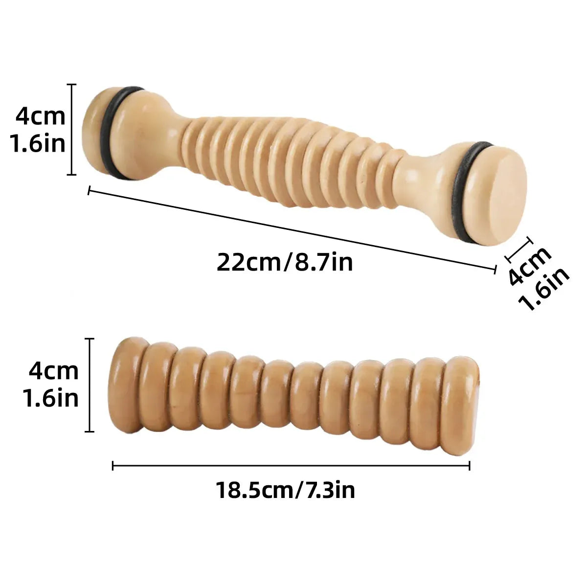 Wooden Foot Massage Roller Stick Manual Massager Tool for Feet Legs Arms - 22x4x4cm