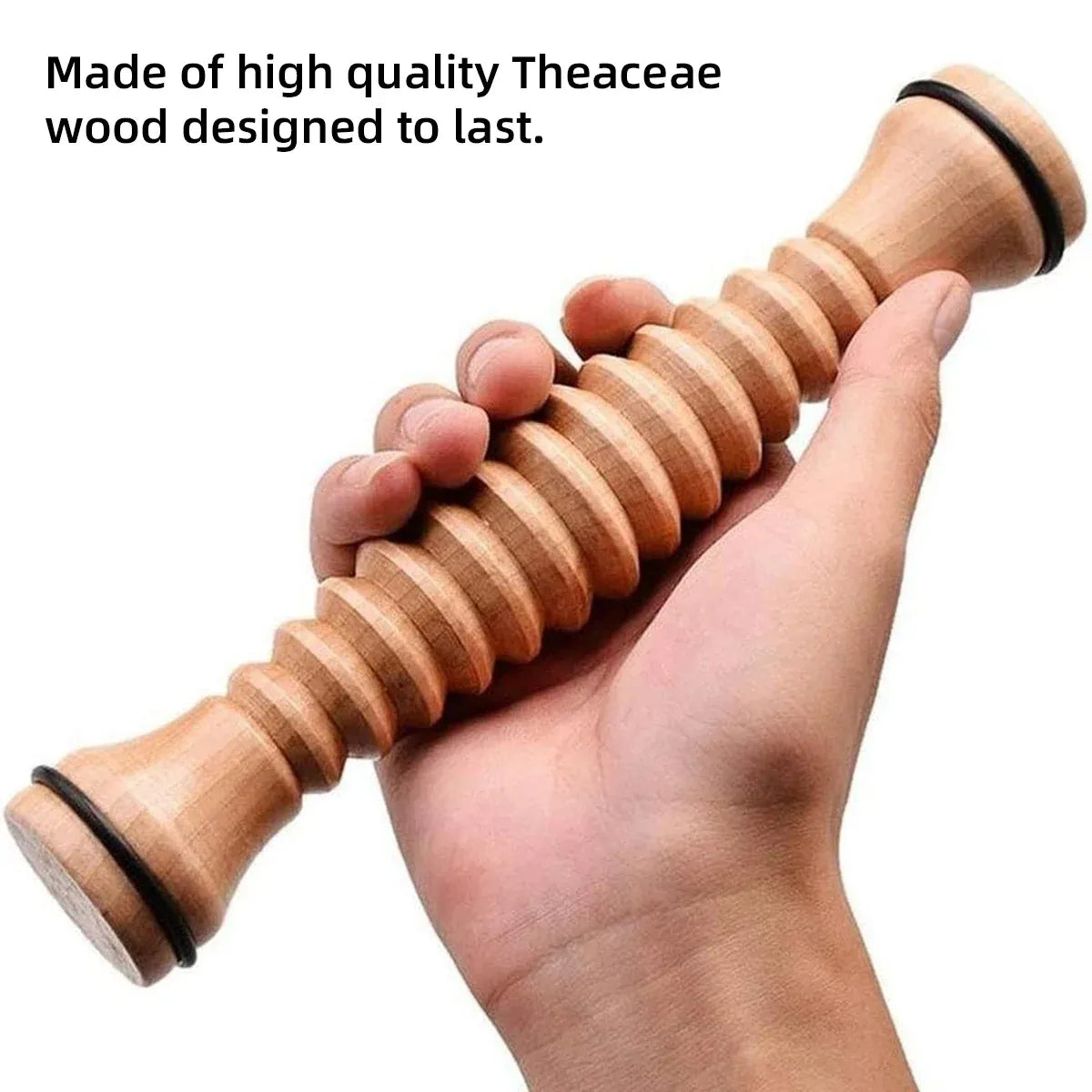 Wooden Foot Massage Roller Stick Manual Massager Tool for Feet Legs Arms - 22x4x4cm