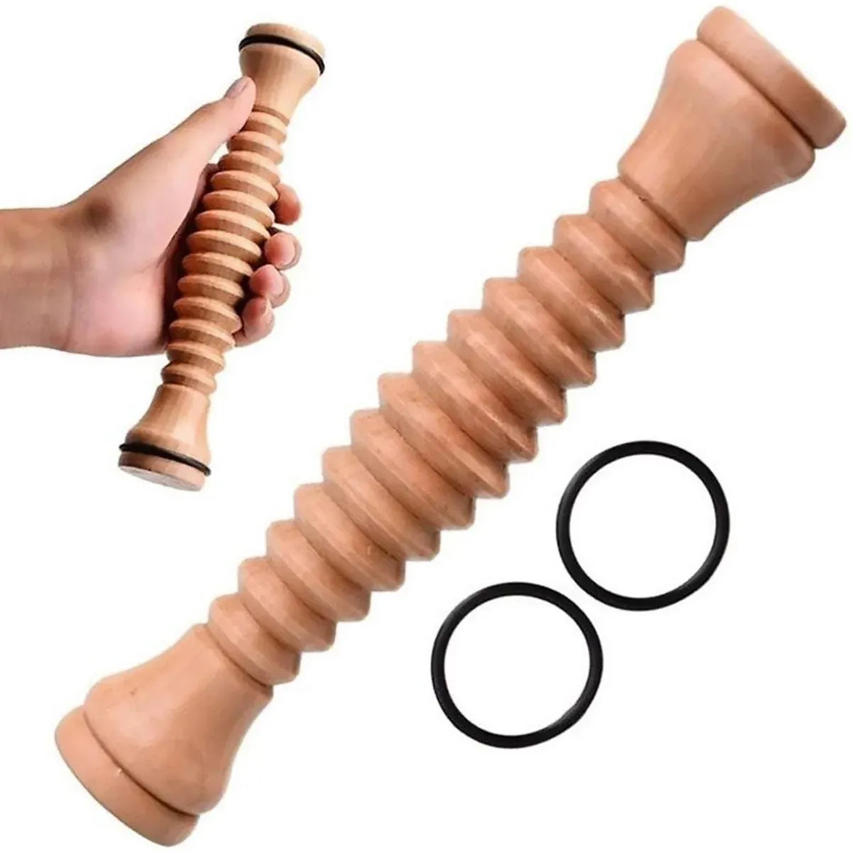 Wooden Foot Massage Roller Stick Manual Massager Tool for Feet Legs Arms - 22x4x4cm