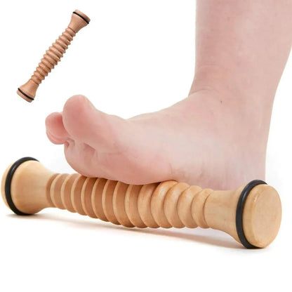 Wooden Foot Massage Roller Stick Manual Massager Tool for Feet Legs Arms - 22x4x4cm