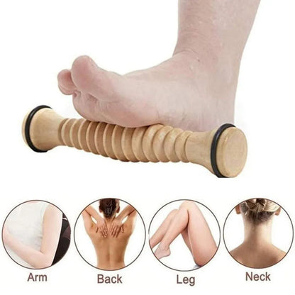 Wooden Foot Massage Roller Stick Manual Massager Tool for Feet Legs Arms - 22x4x4cm