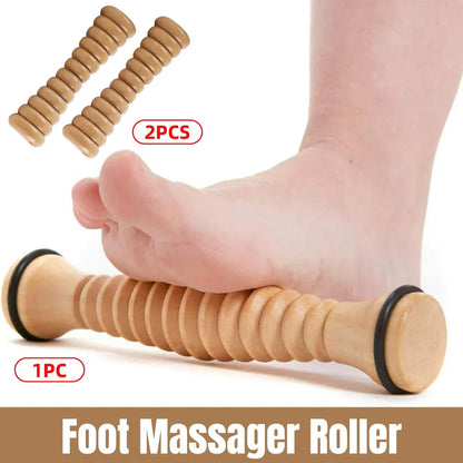 Wooden Foot Massage Roller Stick Manual Massager Tool for Feet Legs Arms - 22x4x4cm