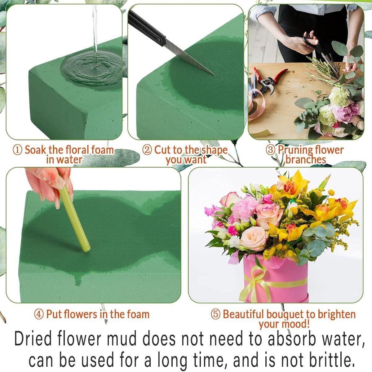 Floral Foam Blocks for Dry Wet Artificial Flower Arrangements Florist Supplies - Wet 2PCS