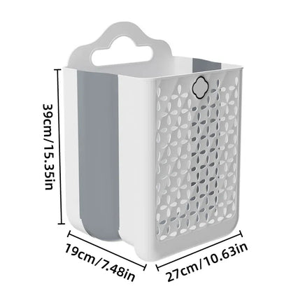 Household Foldable Dirty Clothes Basket Wall Mounted for Bathroom Storage