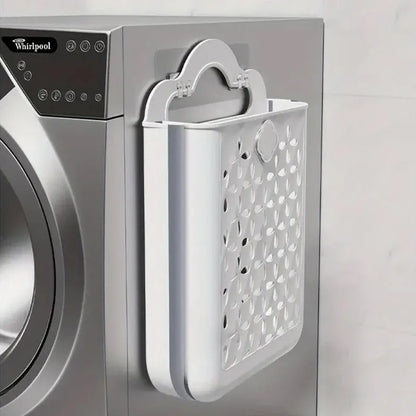 Household Foldable Dirty Clothes Basket Wall Mounted for Bathroom Storage