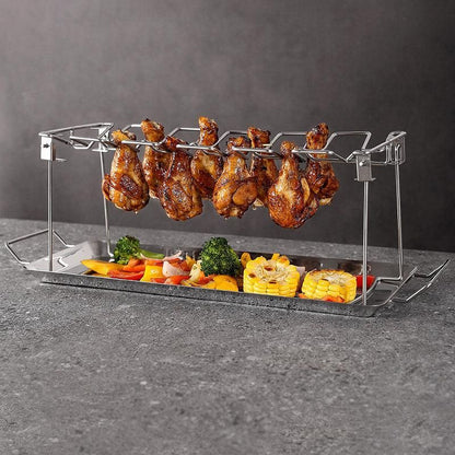 Foldable Stainless Steel Barbecue Grill Rack for Chicken Legs Outdoor Cooking