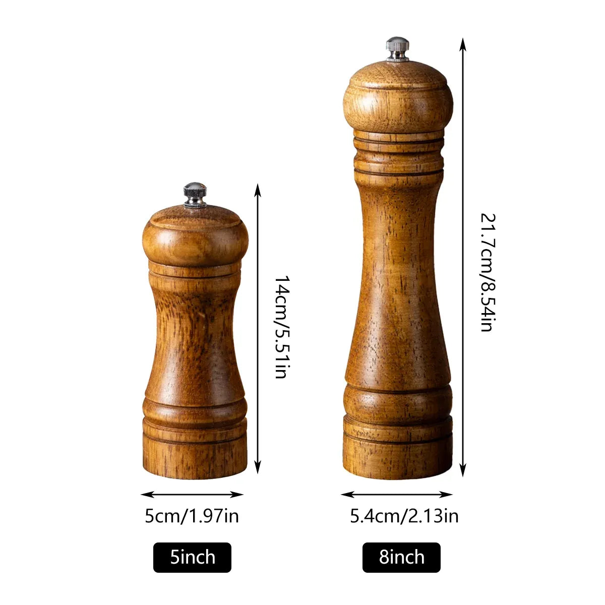 Wooden Pepper Grinder Pepper Mill Set Manual Home Salt Pepper Powder Bottle ﻿ - 5inch