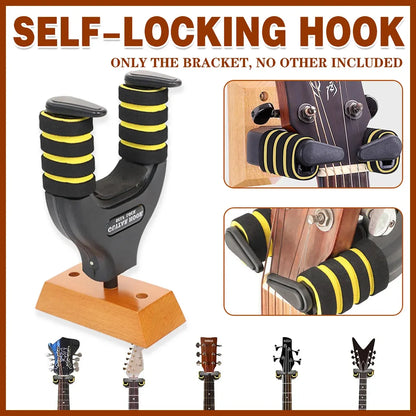 Guitar Stand Self Locking Hook Wall Mounted Hanger Guitar Hook Heavy Duty Holder