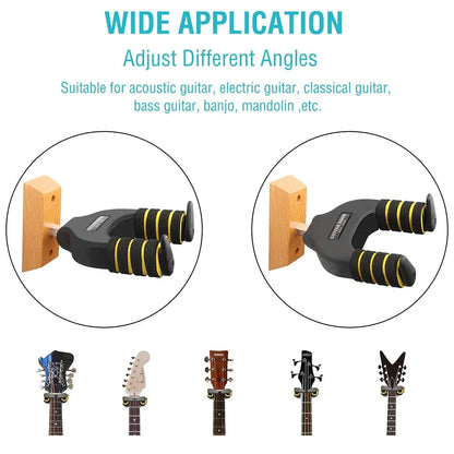 Guitar Stand Self Locking Hook Wall Mounted Hanger Guitar Hook Heavy Duty Holder