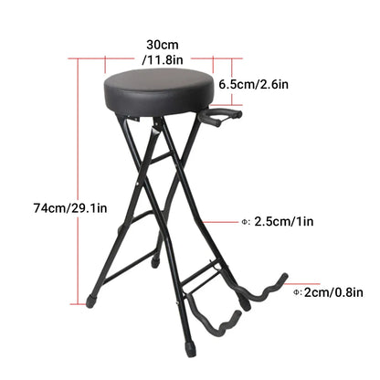 Folding Guitar Stool With Stand Suitable for Acoustic Electric Guitar Performance