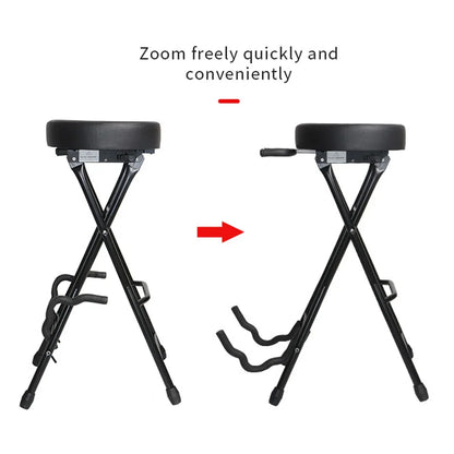 Folding Guitar Stool With Stand Suitable for Acoustic Electric Guitar Performance