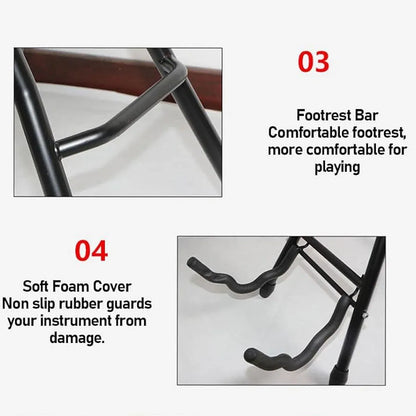 Folding Guitar Stool With Stand Suitable for Acoustic Electric Guitar Performance
