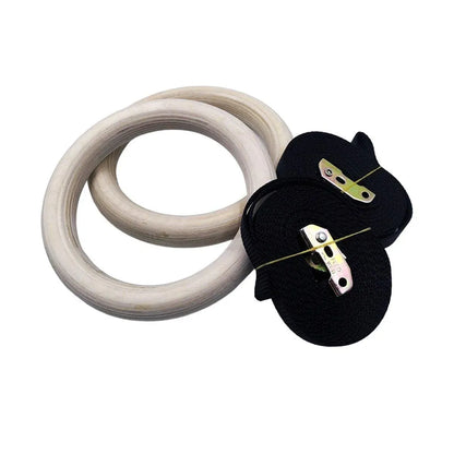 Adjustable Birch Gymnastics Rings for Home Fitness Exercise Equipment