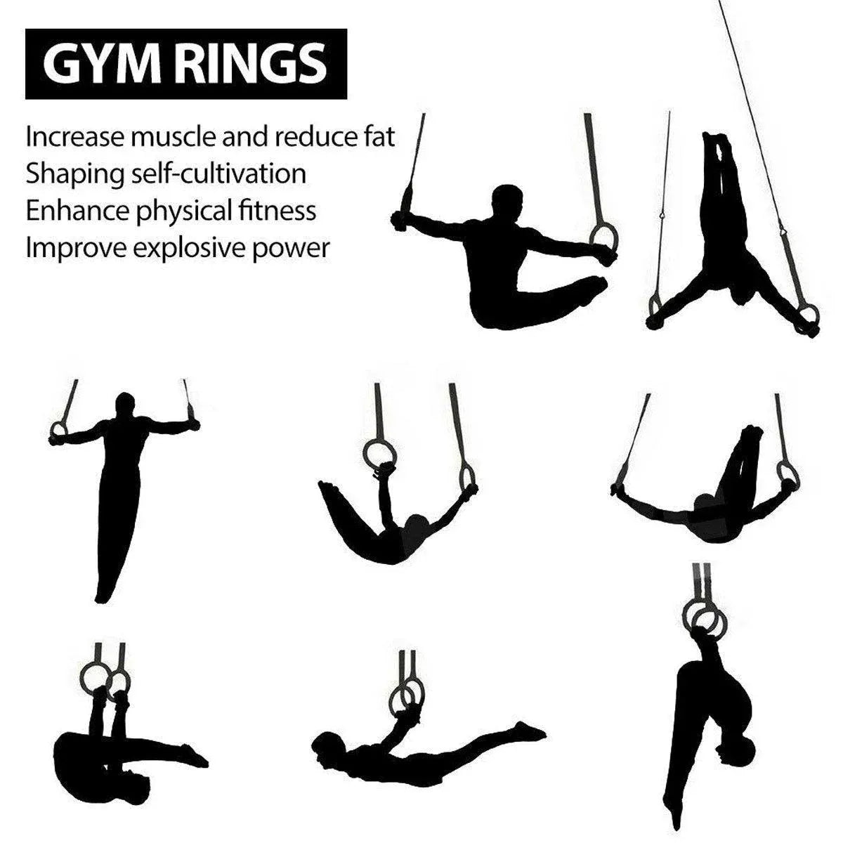 Adjustable Birch Gymnastics Rings for Home Fitness Exercise Equipment