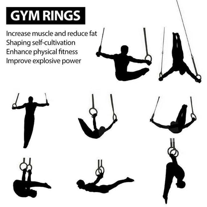 Adjustable Birch Gymnastics Rings for Home Fitness Exercise Equipment
