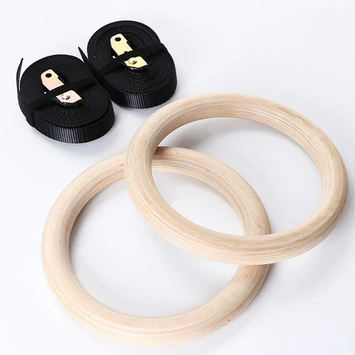Adjustable Birch Gymnastics Rings for Home Fitness Exercise Equipment