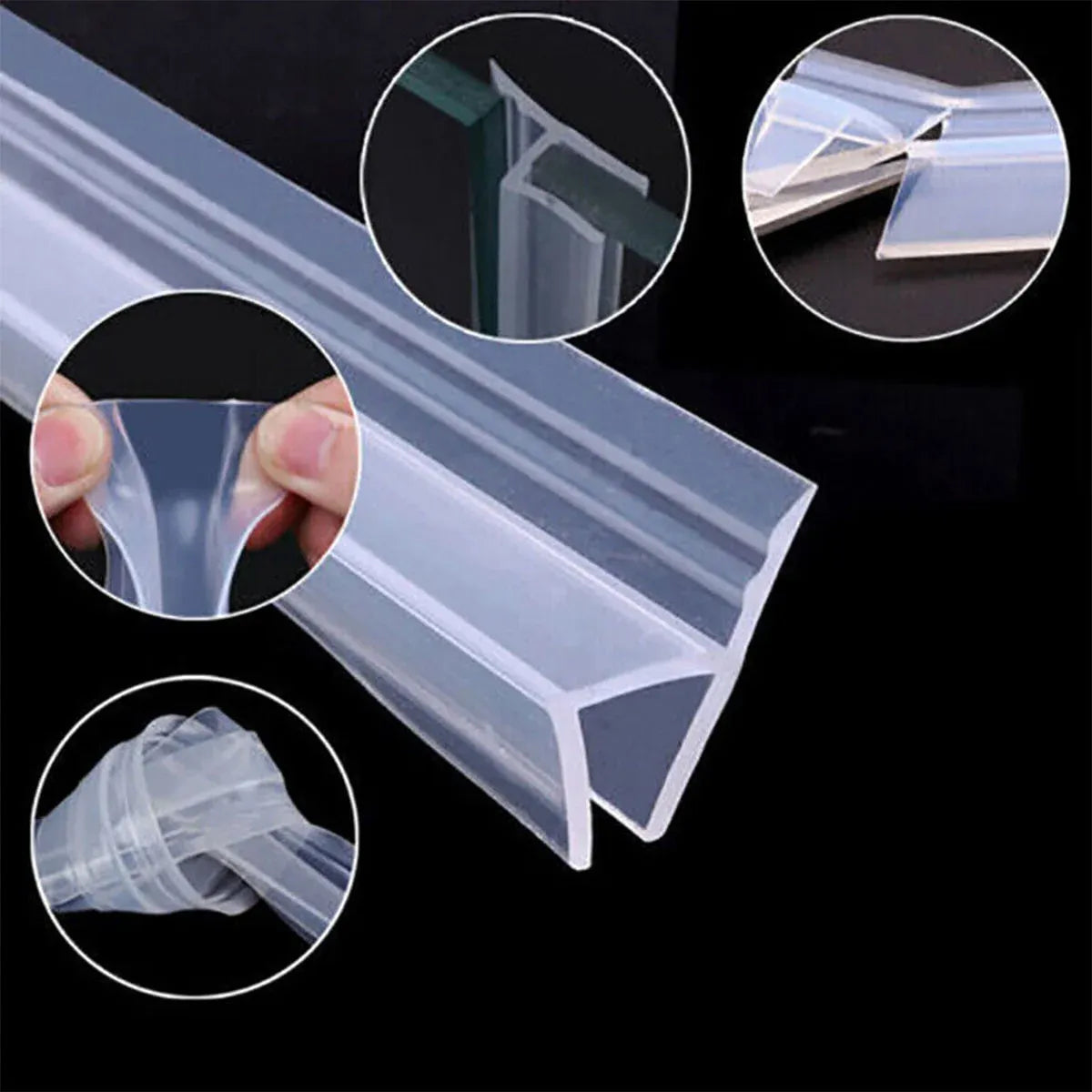 Silicone Sealing Strip Weatherproof Soundproof Door Window Seal for Home Office - 0.6 x 100CM
